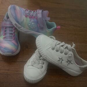 Skechers Kids' Rainbow and White Star Sneakers